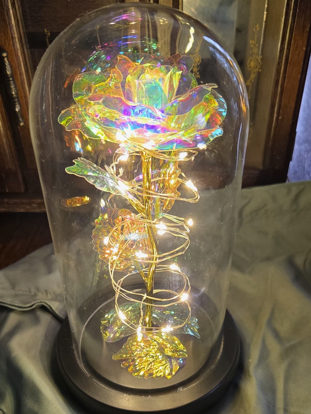 Iridescent LED Rose Dome - Multicolor